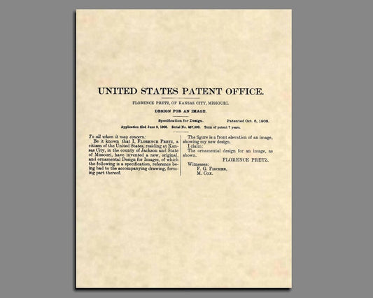 Patent Prints - Billiken Royal Order of Jesters Patent Art - Shriners Wall Art- Patent Art Poster (8.5 x 11) - 355