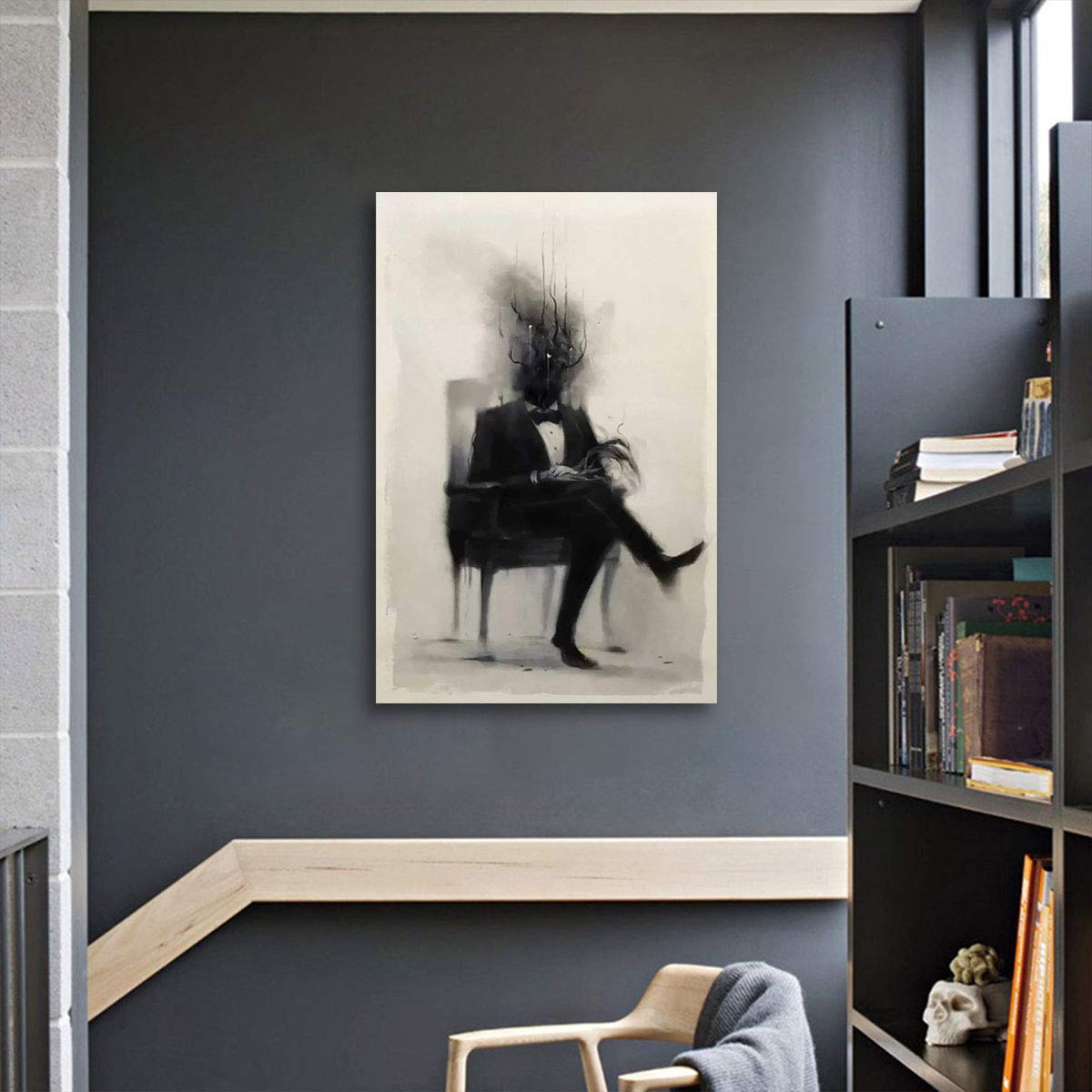 Hannibal Lecter Movie Poster Psychological Wall Art Canvas Poster Print Painting Home Living Room Decoration (A,12x18inch Unframed)