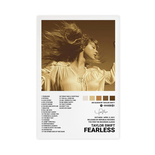 Taylor Poster for Walls, Fearless (Taylor's Version) Album Cover Posters Wall Decor Art Print Canvas Posters for Room Aesthetic Unframe:12x18inch(30x45cm)
