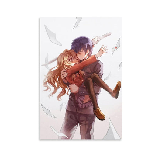 Toradora Vintage Anime Aesthetic Poster Takasu Ryuuji And Aisaka Taiga Poster Decorative Painting Canvas Wall Art Posters And Picture Print Modern Family Bedroom Decor Poster 12x18inch(30x45cm)