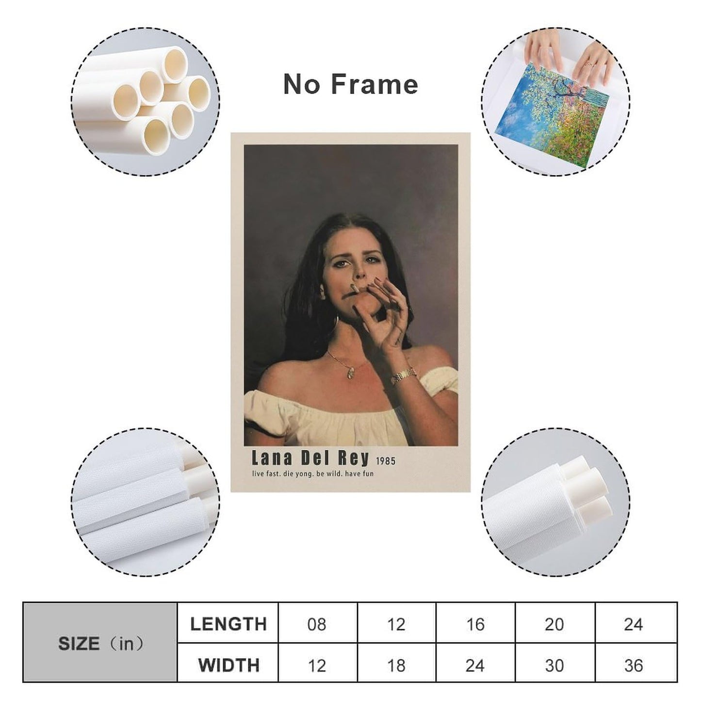 HAYNANCH Singer Lana Del Rey Poster Canvas Prints Wall Art Prints Painting Album Cover Poster Decoration Gift For Home Office Bedroom Decorations Unframed 12x18inch(30x45cm)
