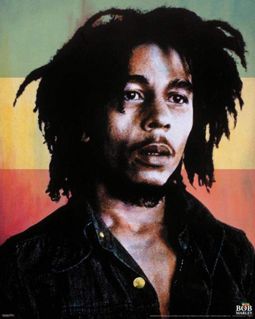 Pyramid America Bob Marley Rasta Colors Flag Jamaican Reggae Music Icon Cool Wall Decor Art Print Poster 16x20