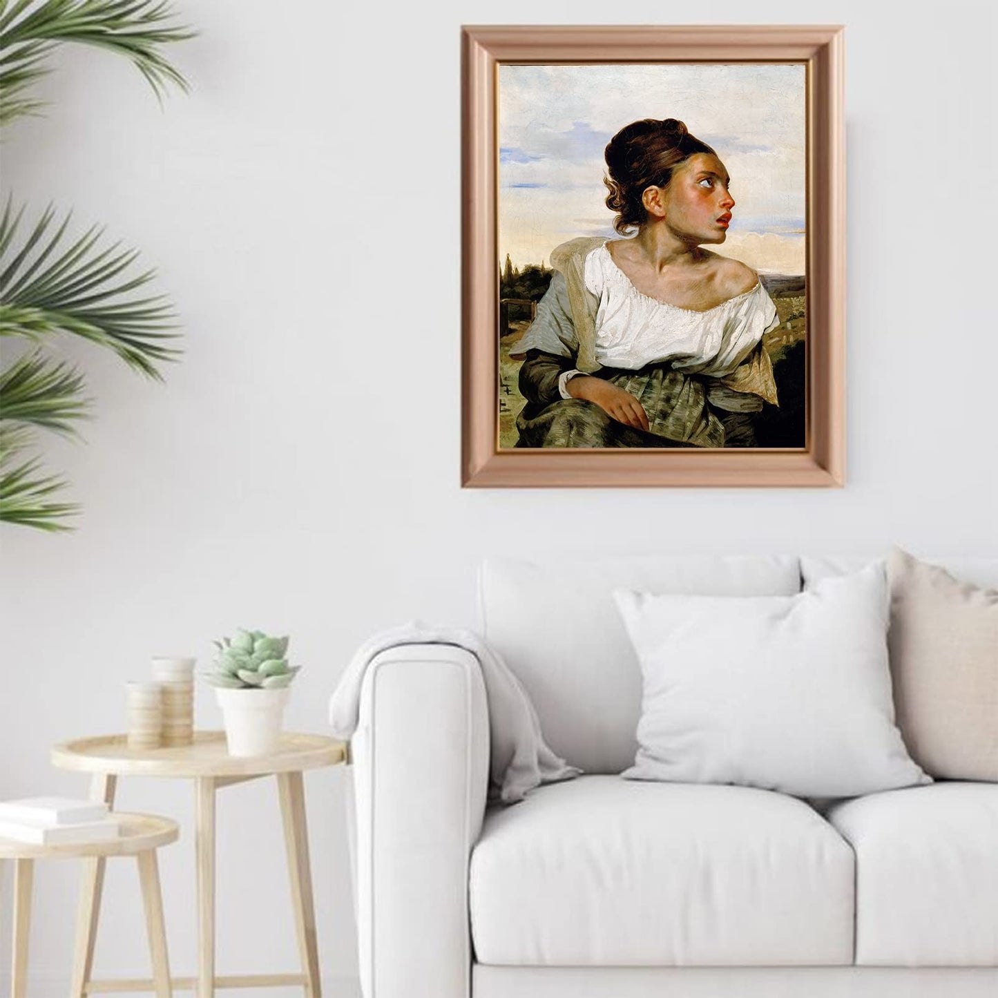 KWAY Eugene Delacroix Wall Art - Orphan Girl at The Cemetery poster - Classic Art Reproductions Canvas Prints Wall Art for Living Room Bedroom Office Unframed