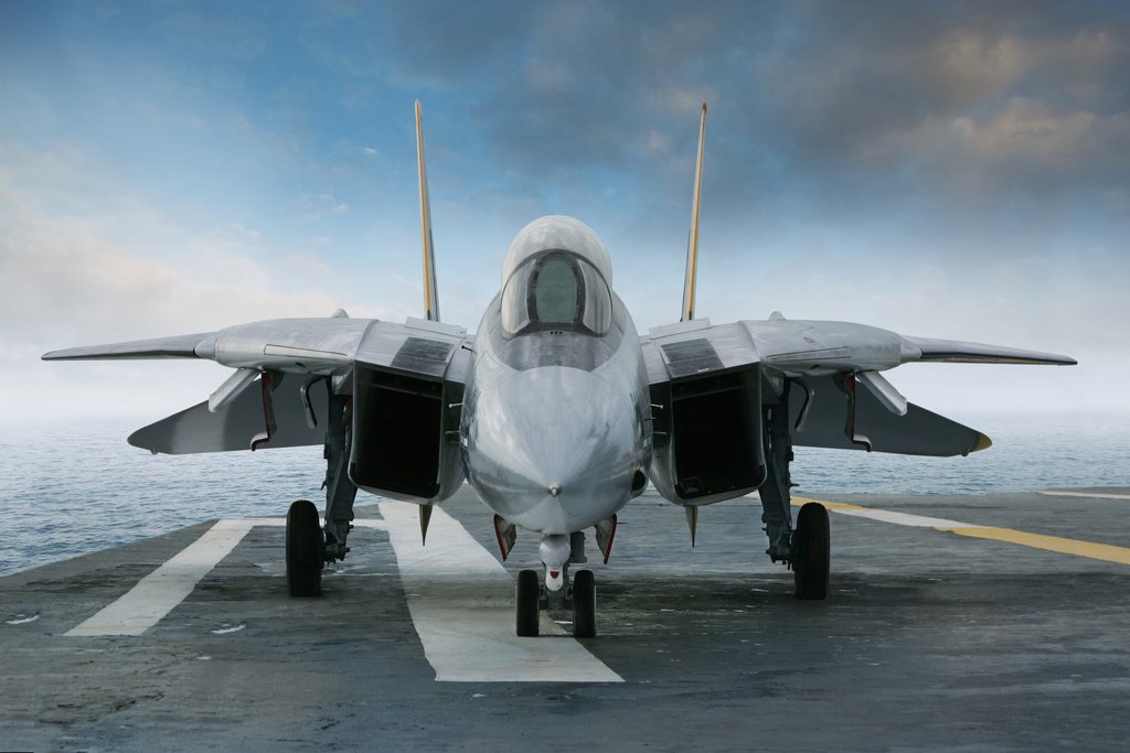 F 14 Tomcat Aircraft Fighter Jet On Carrier Deck Photo Cool Wall Decor Art Print Poster 18x12