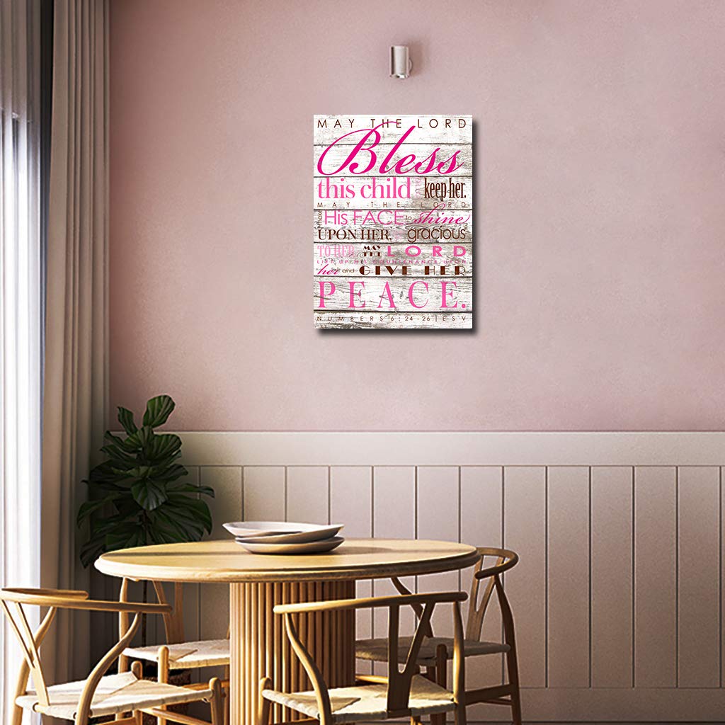 Canvas Wall Art for Living Room Inspirational Wall Art Pink Motivational Poster Office Wall Decor for Bedroom Bathroom Decor Canvas Print Framed Art best bless