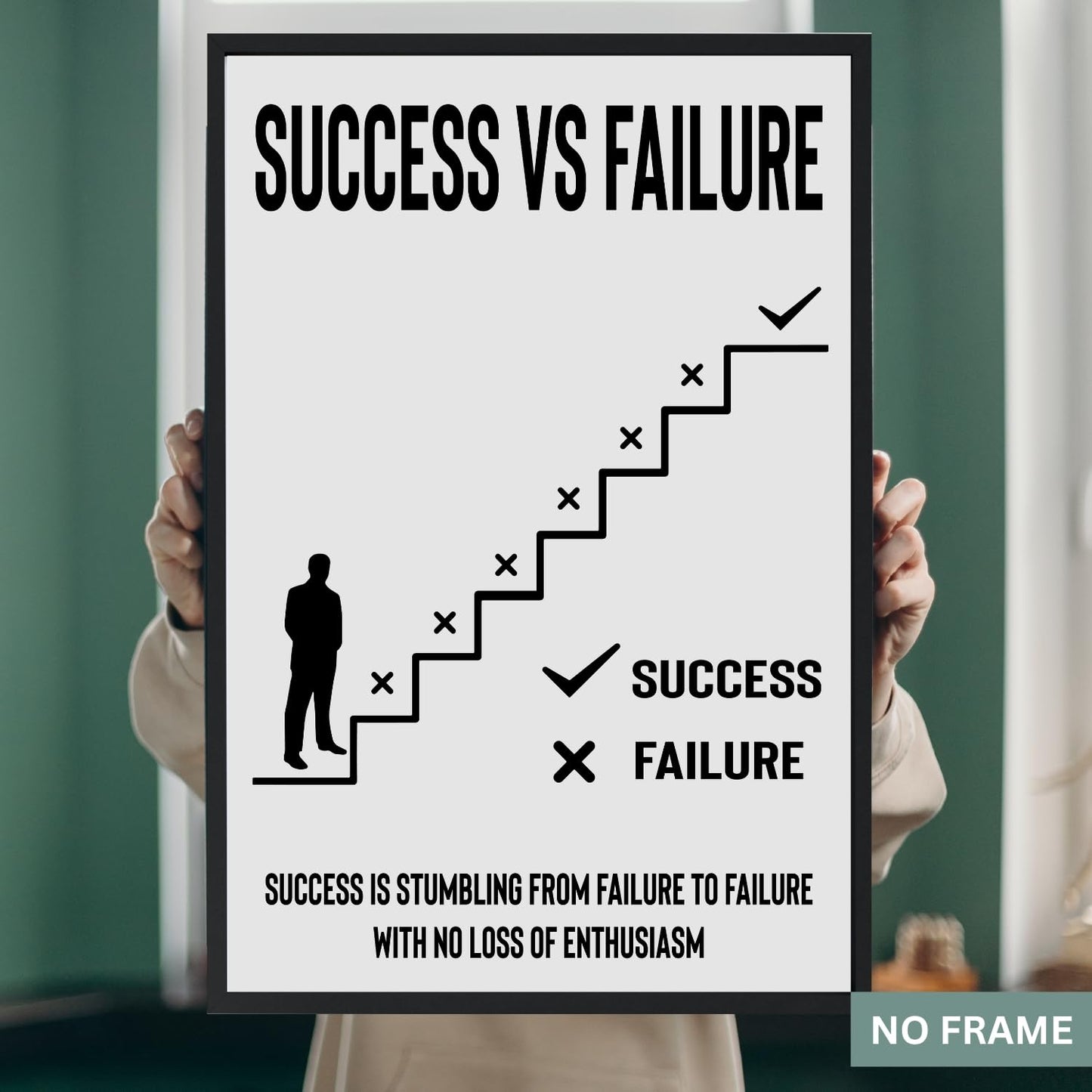 Motivational Wall Art - Inspirational Wall Decor & Classroom Posters, Entrepreneur Quote Poster For Home, Office Modern Wall Decor, 11x17 in. Laminated Print Minimalist Wall Art for Men - Unframed