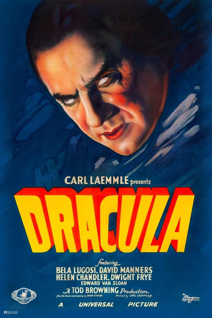Dracula 1931 Bela Lugosi Retro Vintage Horror Movie Poster Horror Movie Merchandise Horror Decor Classic Monster Memorabilia Spooky Scary Halloween Decorations Thick Paper Sign Print Picture 8x12