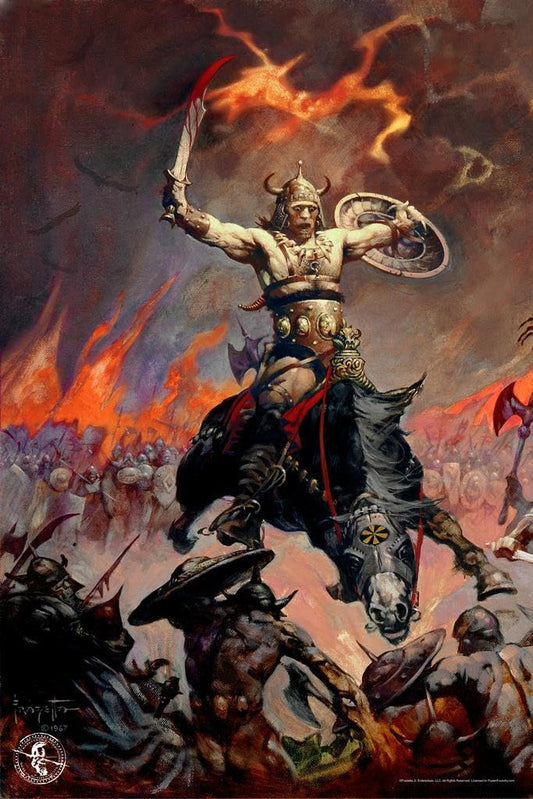 Viking Poster Gothic Fantasy Wall Art The Berserker by Frank Frazetta Thick Paper Sign Print Picture 8x12