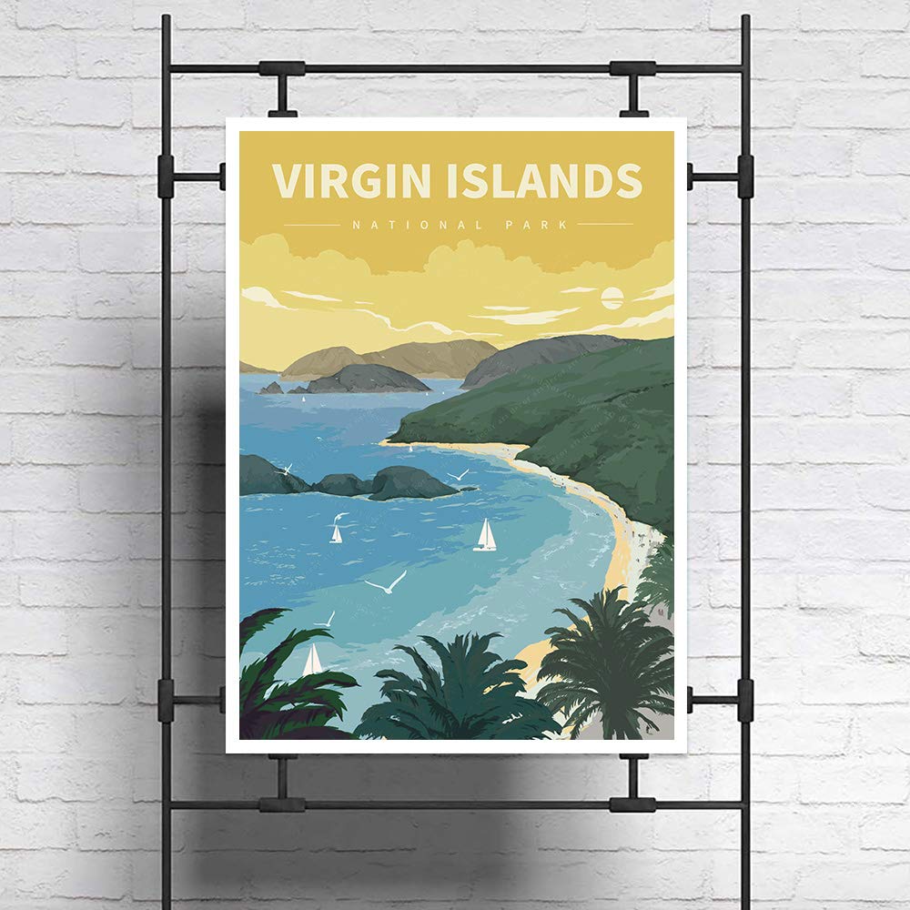 xtvin Virgin Islands National Park America Vintage Travel Poster Art Print Painting Home Decoration Gift