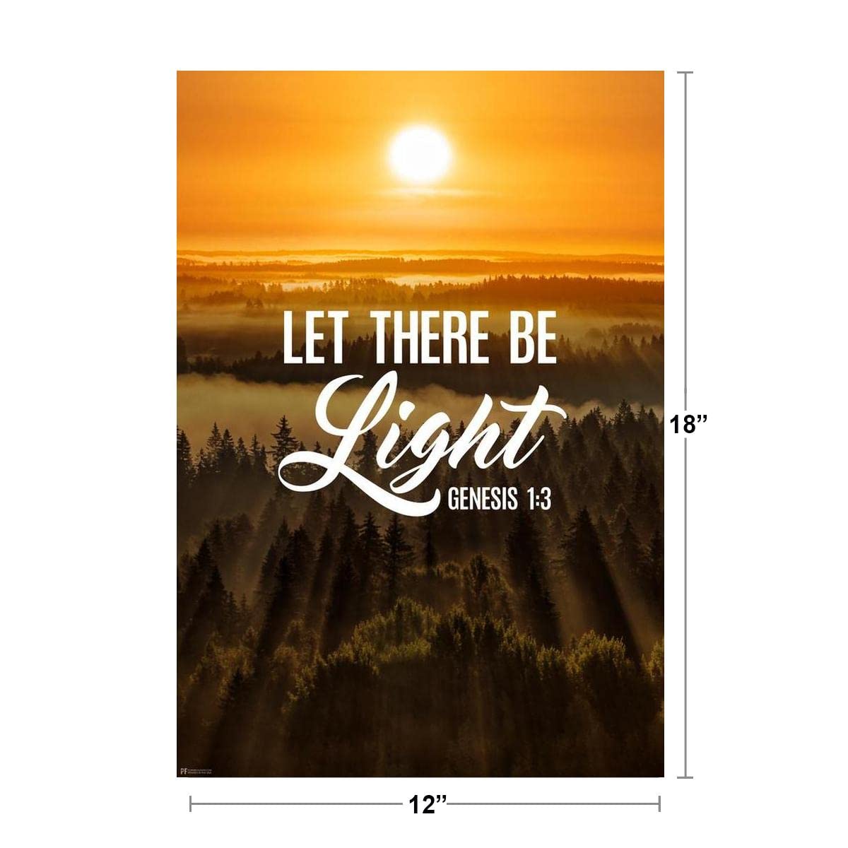 Let There Be Light Genesis 3 1 Bible Quote Spiritual Decor Motivational Poster Bible Verse Christian Wall Decor Inspirational Art Biblical Scripture Wall Art Cool Wall Decor Art Print Poster 12x18