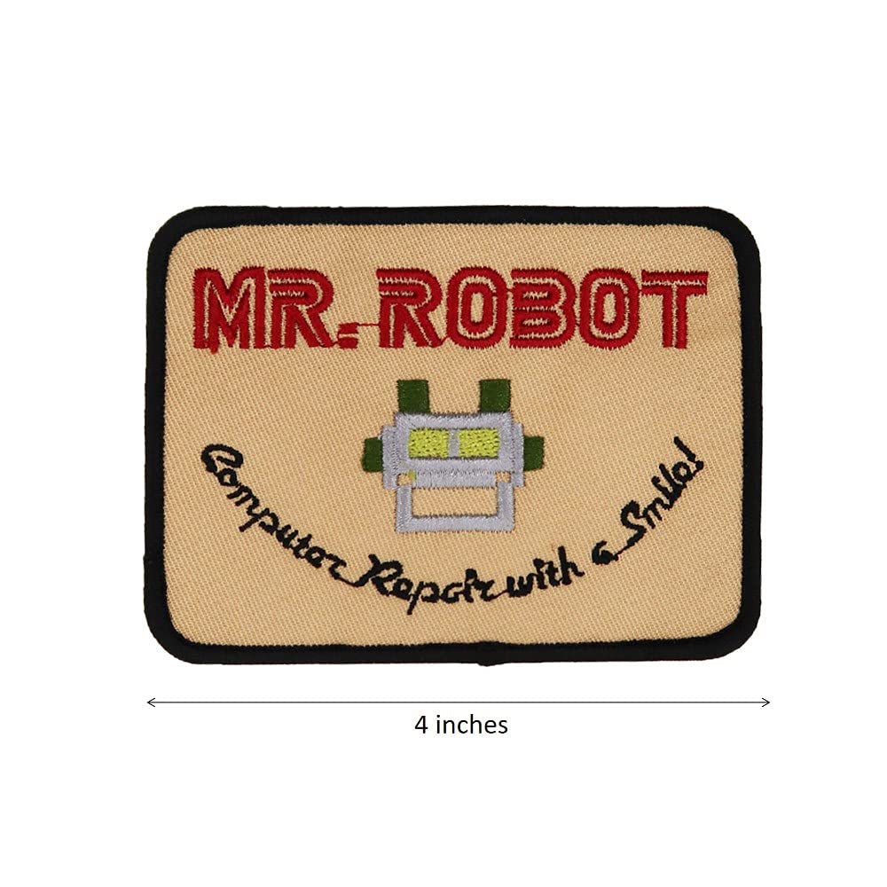 Mr. Robot Embroidered Iron On Patch Halloween Costume DIY