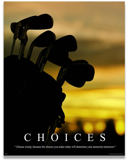 Golf Motivational Poster Art Print 11x14 Clubs Shoes Balls Driver Bag Wall Decor Pictures
