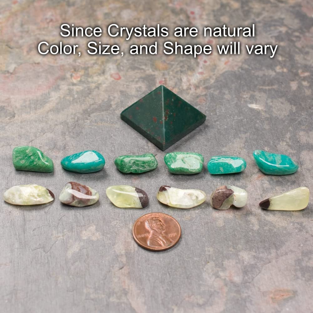 Psychic Gifts Mini Crystal Grid Set with Bloodstone, Amazonite, and Prehnite