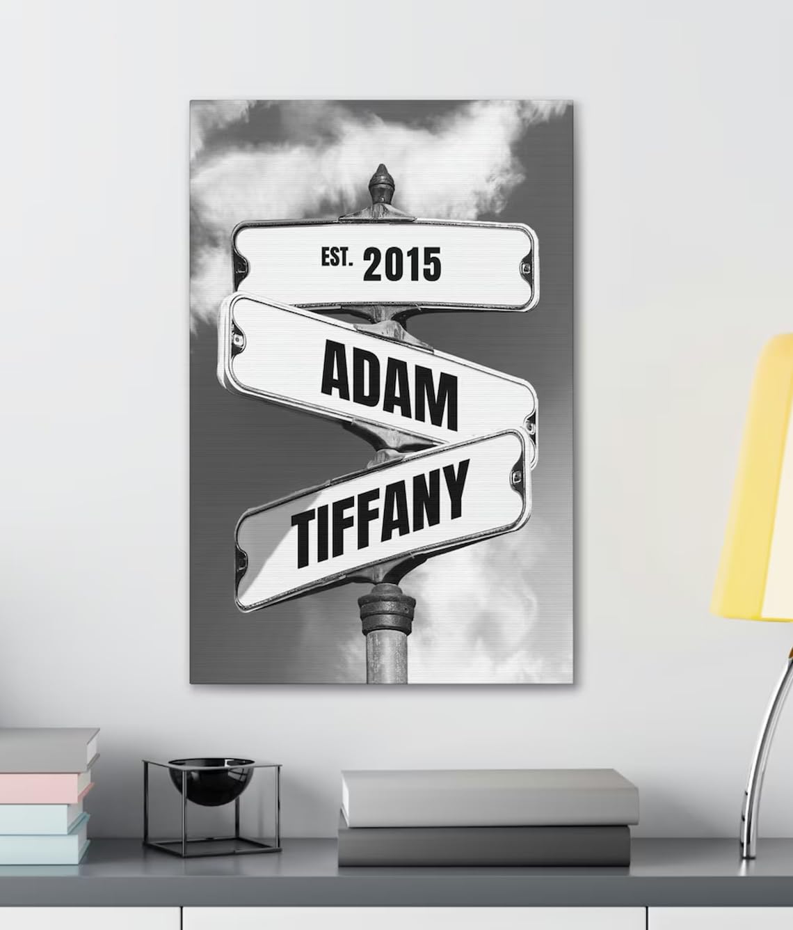 Custom Engagement Gift For Couple, Wedding Gift For Friend, Personalized Street Sign, Couples Name Print Valentines Day Art, Unframed Poster Or Framed Canvas, Gift For Valentines Day, Anniversary