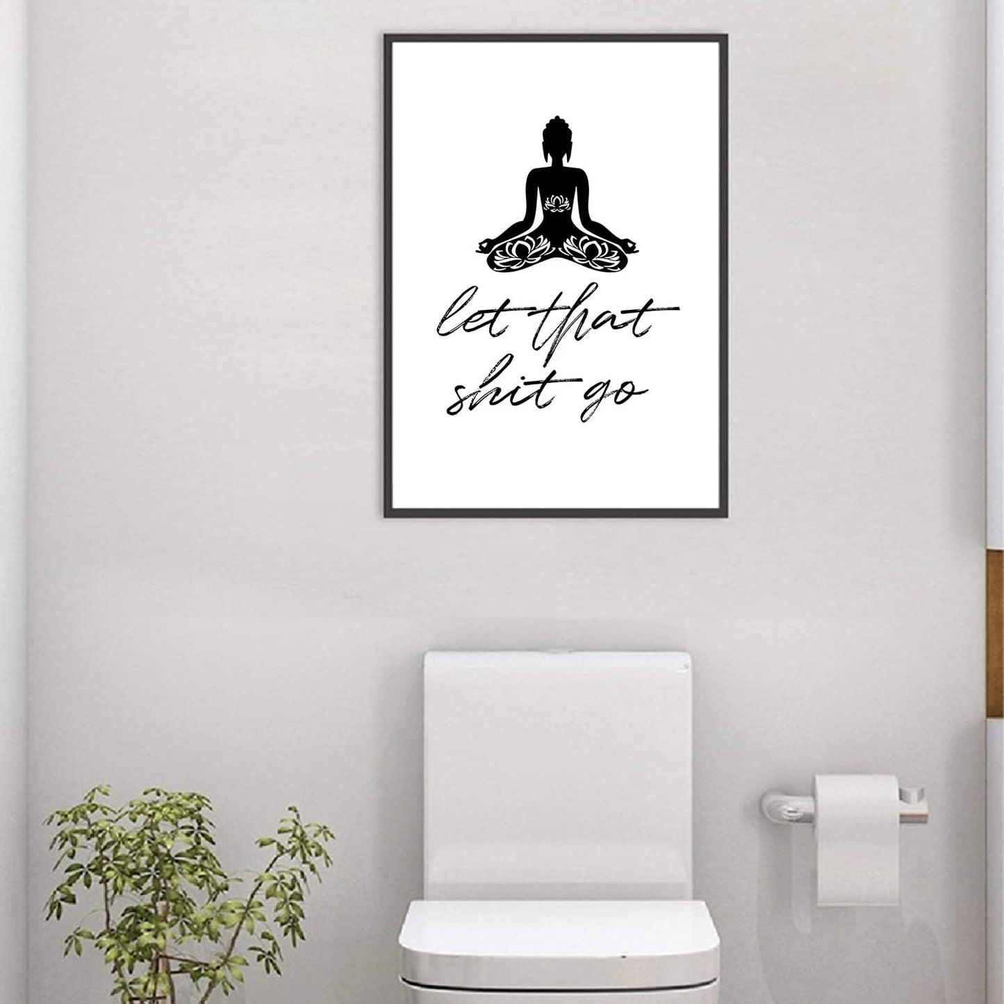 Ruitorly Funny Bathroom Decor Wall Art,Let That Shit Go bathroom art,funny bathroom wall art decor,Bathroom Pictures for Wall,Zen-Style Canvas Printing Poster-Pattern B-16x20inch(40x50cm)