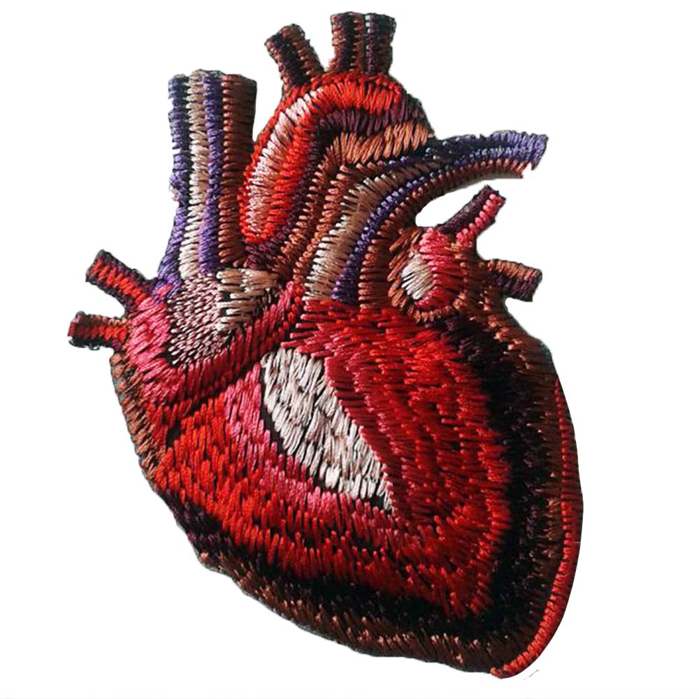 EmbroideryMoks Anatomical Heart Patch Embroidered