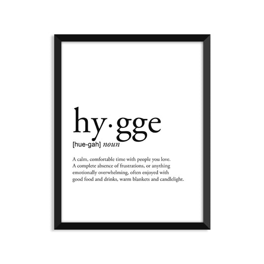 Hygge definition - Unframed art print poster or greeting card