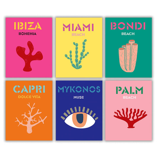 Preppy Room Decor Aesthetic Wall Art Prints, TrendyRoom Decor, Beach Room Decor,Posters for Room Aesthetic Preppy Room Decor Teen Girls(Set of 6 8x10in Unframed )Preppy Decor, Preppy Stuff Things