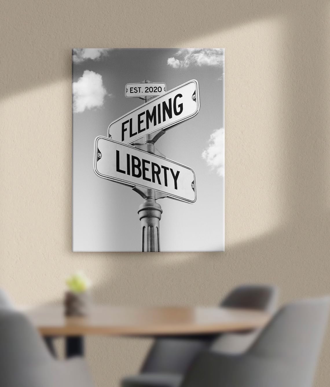 Custom Engagement Gift For Couple, Wedding Gift For Friend, Personalized Street Sign, Couples Name Print Valentines Day Art, Unframed Poster Or Framed Canvas, Gift For Valentines Day, Anniversary