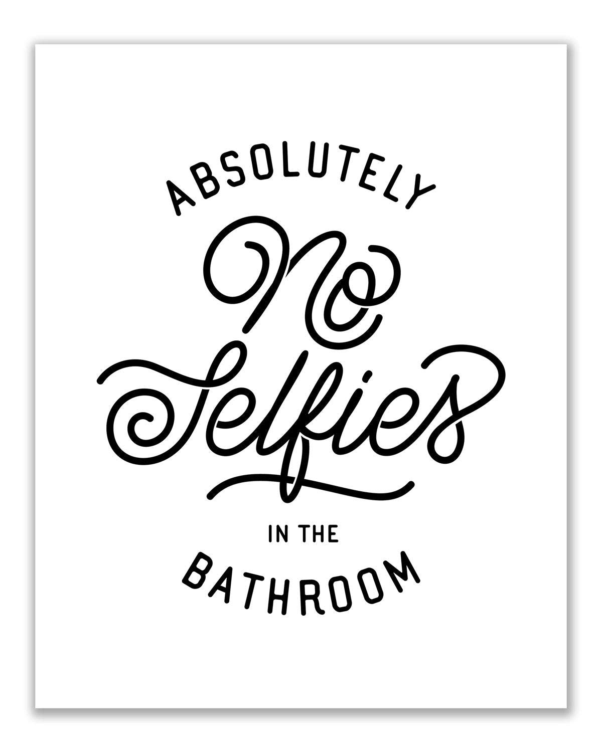 Bathroom Wall Art Decor - Set of 6 (8 inches x 10 inches) Funny Poster Prints