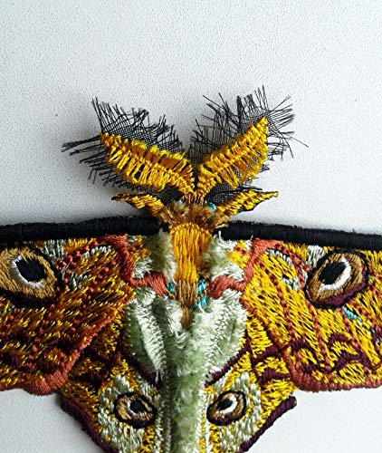 EmbroideryMoks Comet moth embroidered patch moth