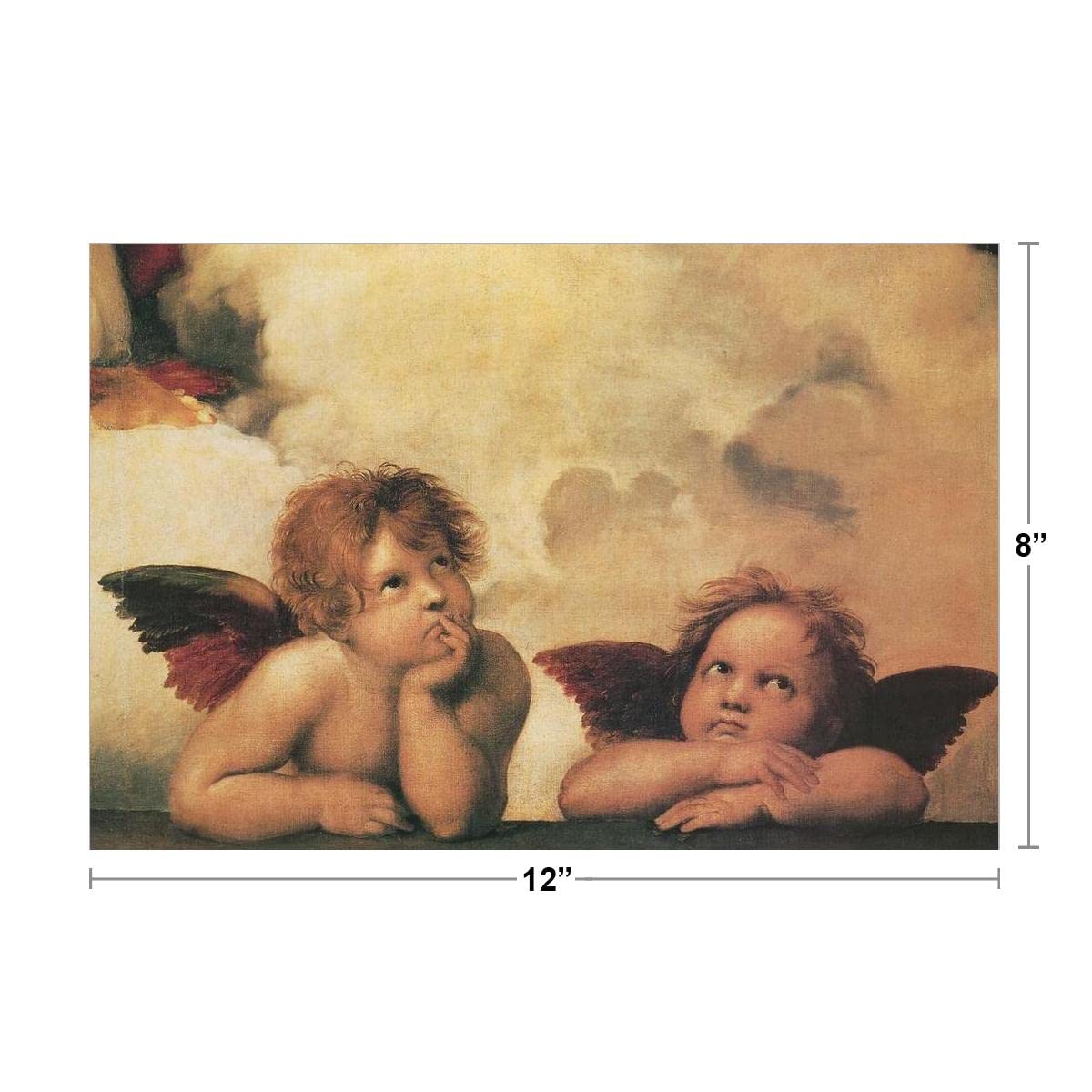 Raphael Winged Cherubs On Elbows Angel Realism Romantic Artwork Raffaello Prints Biblical Drawings Portrait Painting Wall Art Renaissance Posters Art Thick Paper Sign Print Picture 12x8