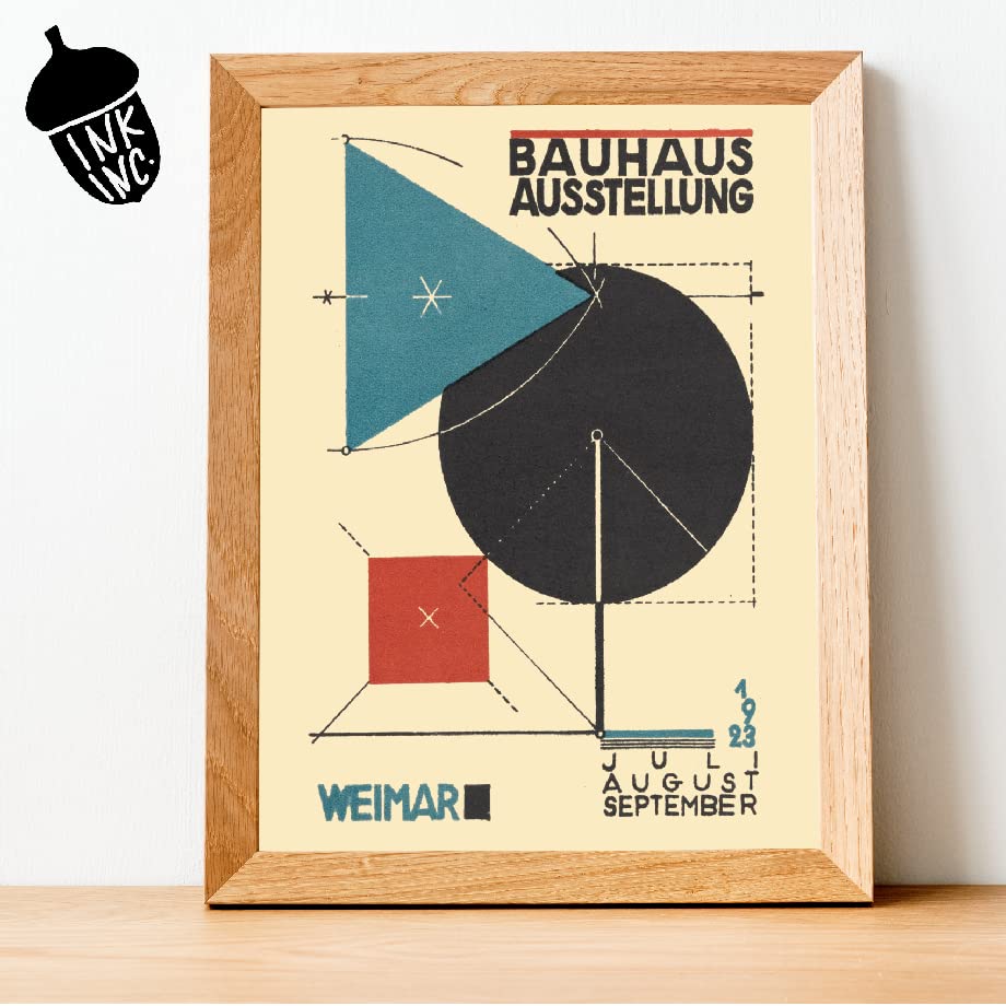 Ink Inc. Gallery Wall | Bauhaus Exhibition Posters Museum Art Prints | Minimalist Modern Decor | Set of 6 8x10 | Unframed