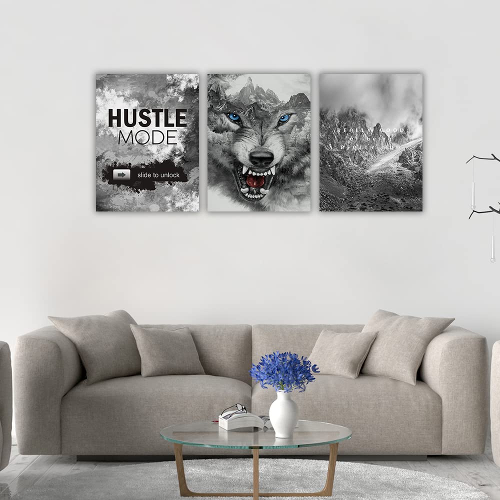 Azrosap 3 Panels Wall Decor Inspirational Canvas Wall Art Motivational Canvas Painting Prints Entrepreneur Quote for Living Room Office Bedroom Home Decor Framed Ready to Hang - 36”Wx16”H