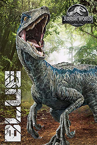 POSTER STOP ONLINE Jurassic World Fallen Kingdom - Movie Poster/Print (Blue/Dinosaur) (Size 24" x 36")
