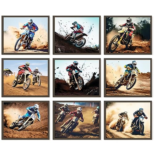 97 DECOR Motocross Posters Wall Art Print - Dirtbike Decor for Boys Motocross Bedroom Picture Photo, Cool Motocross Room Decoration, Dirtbike Stuff Motocross Gifts for Dirt Bike Lovers (8x10 UNFRAMED)