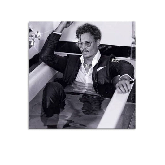 SHUOJIN Johnny Depp Poster Picture Print Canvas Poster Wall Paint Art Posters Decor Modern Home Artworks Gift Idea 12x12inch(30x30cm)