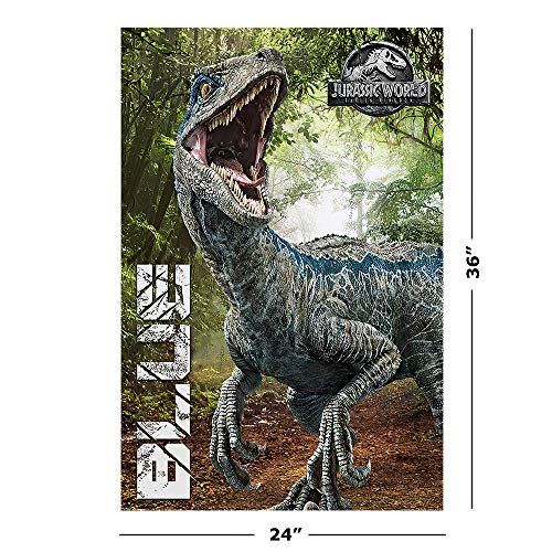 POSTER STOP ONLINE Jurassic World Fallen Kingdom - Movie Poster/Print (Blue/Dinosaur) (Size 24" x 36")