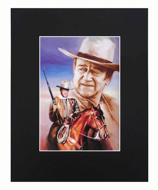 John Wayne Portrait Art Artworks Print Picture Photograph Poster Gift Wall Decor Display Size with Matted 8x10