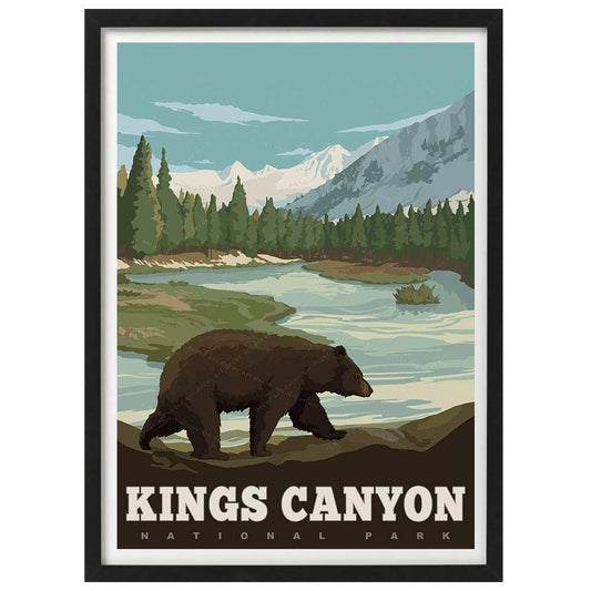 xtvin Kings Canyon National Park America Vintage Travel Poster Art Print Canvas Painting Home Decoration Gift (12X18 inch)