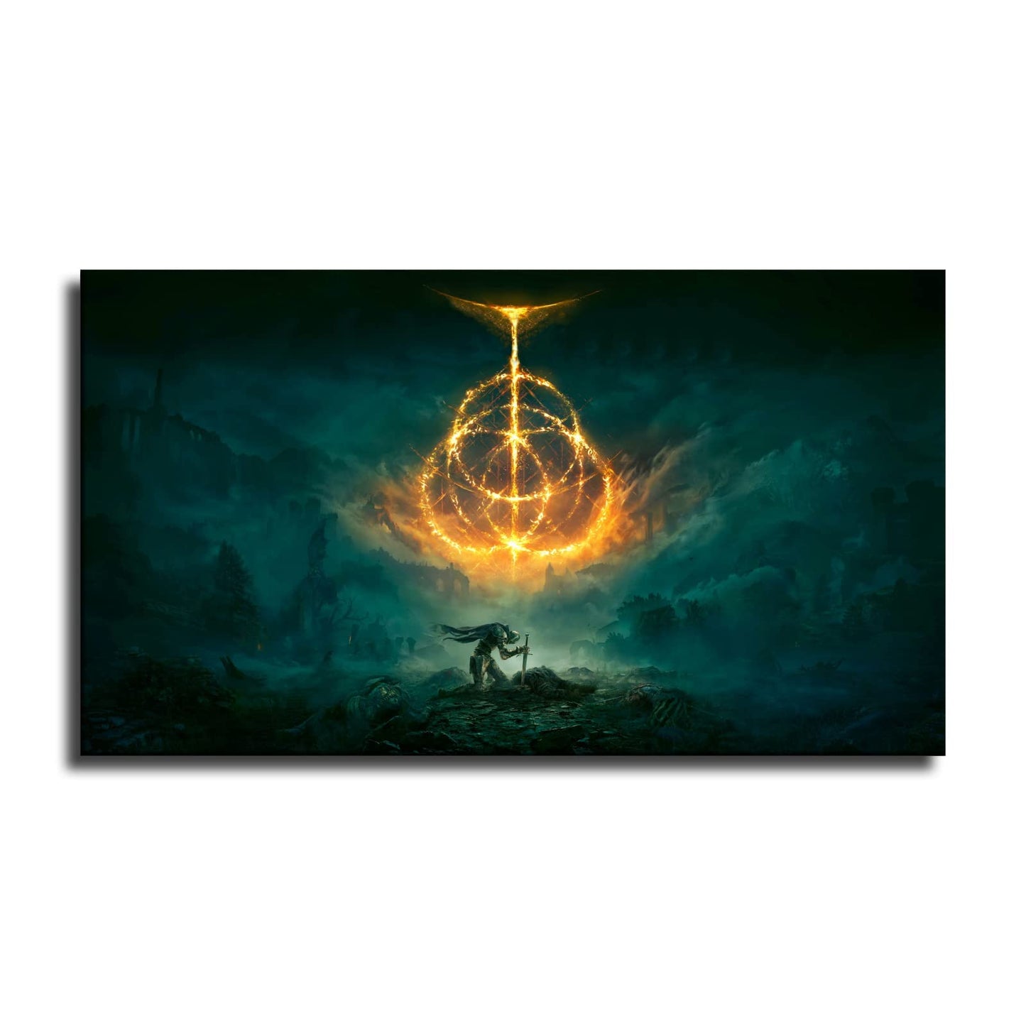 Elden Ring Golden Ring Classic Poster Wall Art Canvas Poster Canvas Poster Decor Print Picture Paintings for Living Room Modern Home Decor (No Frame,8x14inch)