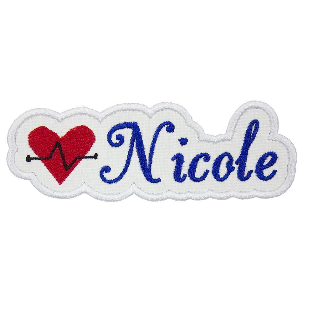 Medical Heart Name Personalized Patch your choice of sew on or iron on patch