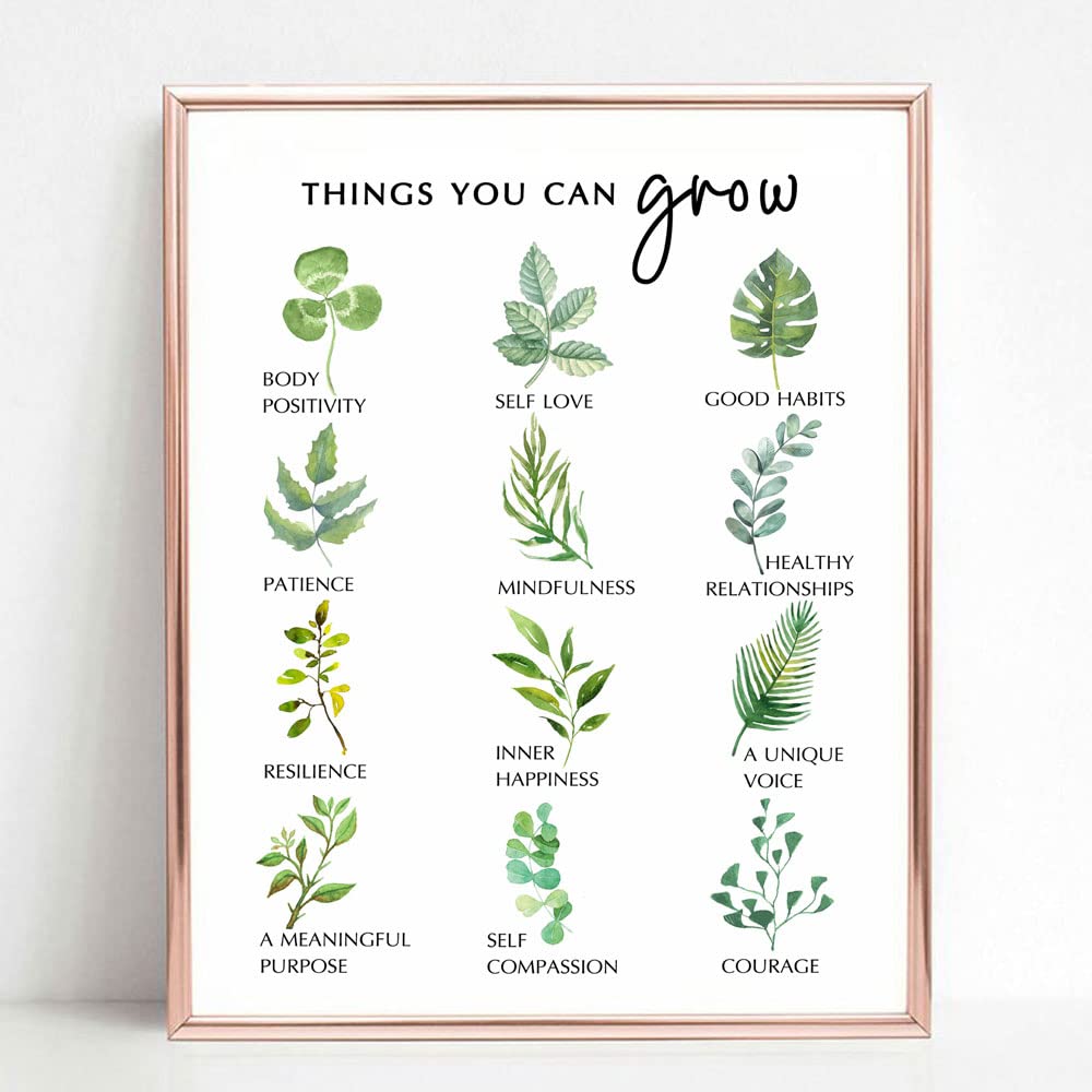Self Growth Print Mental Health Wall Decor Mindfulness Art Print Therapy Office Decor Counselor Office Wall Art Self Development Poster No Framed (8X10 INCH)