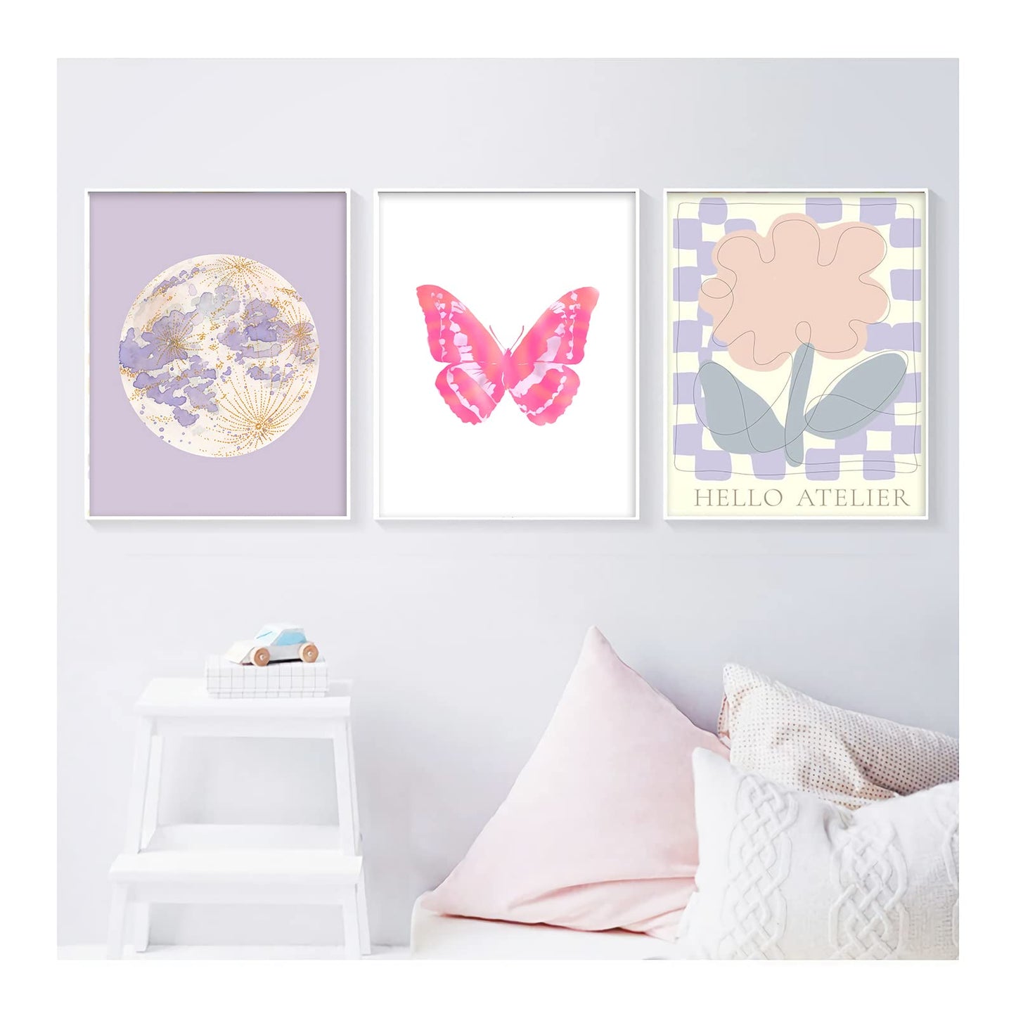GENSTEUO 9Pcs Danish Pastel Room Decor Aesthetic, Pastel Pink Wall Art, Danish Pastel Posters Paintings, Cute Pictures Prints for Bedroom Dorm Decorations, Danish Pastel Wall Collage (8x10 UNFRAMED)