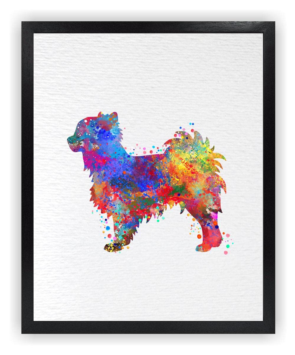 Dignovel Studios 8X10 Unframed Chihuahua Long Hair Dog Pet Animal Friend Watercolor Art Print Poster Wall Art Nursery Kids Office Home Decor DN569