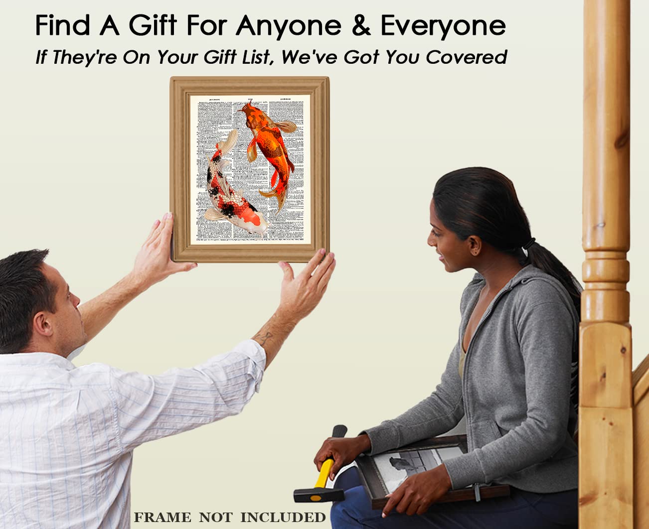 Koi Fishes Dictionary Wall Art Print: 8x10 Unframed Poster For Home, Office, Dorm & Bedroom Decor - Great Gift Idea Under $15 for Koi Fish Lovers