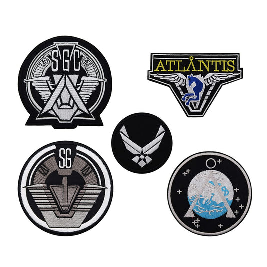 5 pack Halloween Costume Stargate SG1 Uniform DIY Embroidered Iron On Patches