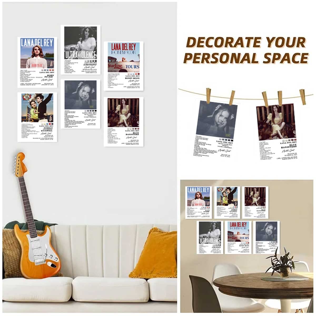 CHERRYDRAWN Music Album Cover Signed Limited Posters HD Print Rapper Music Posters Tracklist Poster Set of 6 Create Your Own Music Poster Dorm Decor 8x10 inch framelessMusic Posters