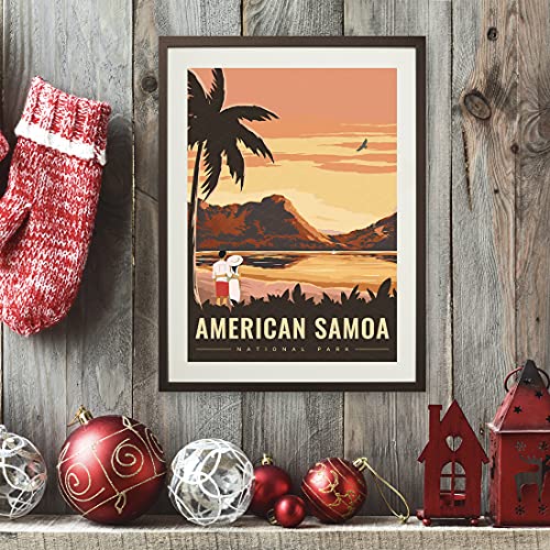 Posters Wall Art Print Decor Painting Gift National Parks of The USA Home Decoration Stickers 12X18 inch (American Samoa National Park)