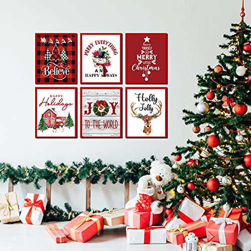 Tevxj 9PCS Holiday Bedroom Decor Prints Posters for Living Room Office Decorations Christmas Signs Paintings (8X10inch Unframed)