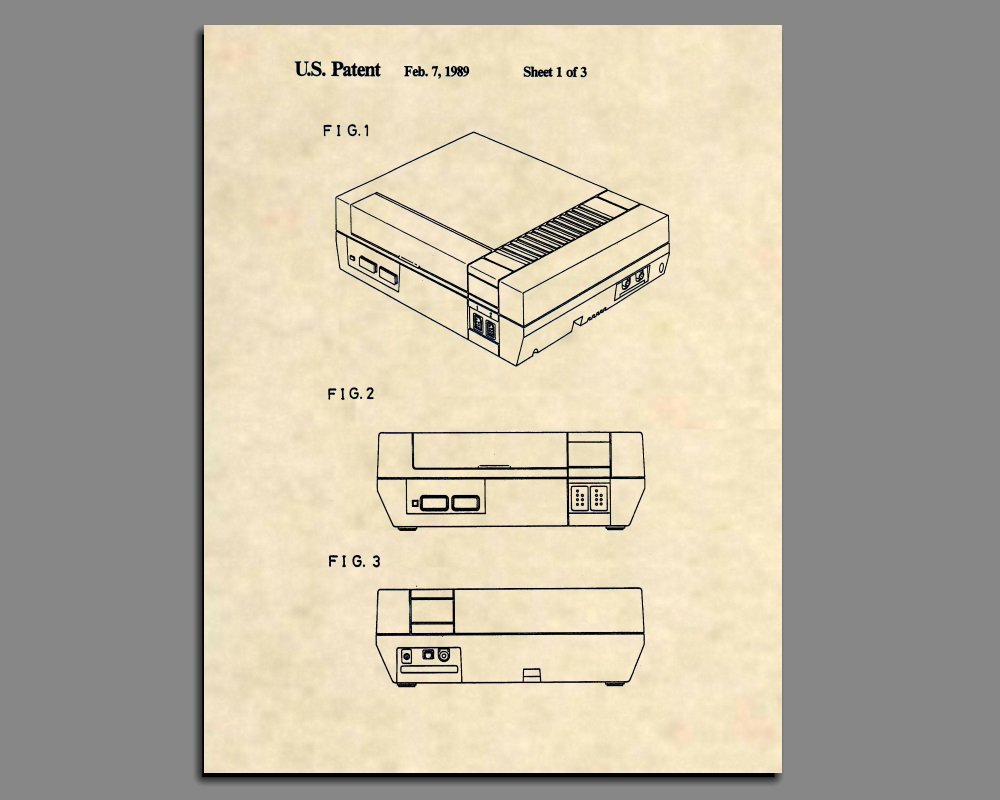 Patent Prints - Nintendo Console Patent Art - NES Game Room Art- Patent Art Poster (8.5 x 11) - 337