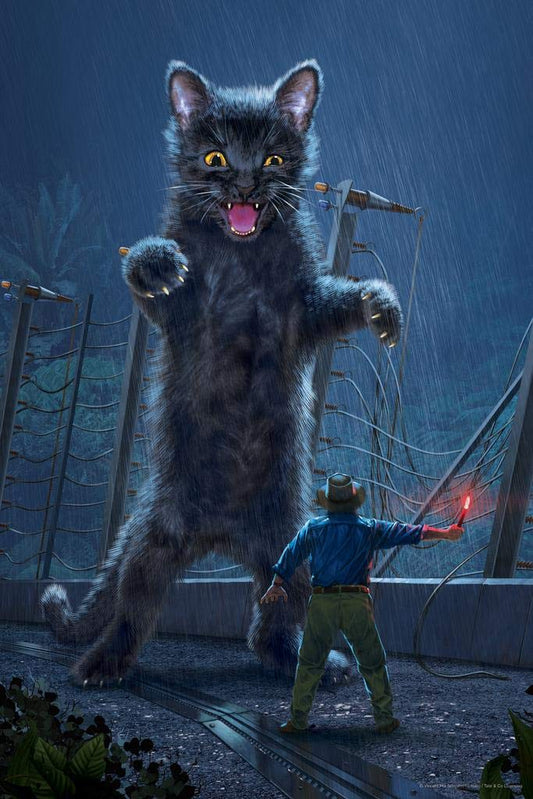 Jurassic Kitty Dinosaur Cat by Vincent Hie Park Movie Poster Parody Cat Poster Funny Wall Posters Kitten Posters for Wall Funny Cat Poster Big Cats Posters Thick Paper Sign Print Picture 8x12