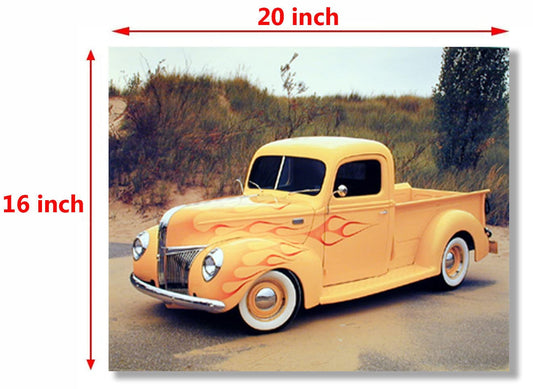 Vintage Pickup 1940 Ford Truck Street Rod Wall Decor Art Print Poster (16x20)