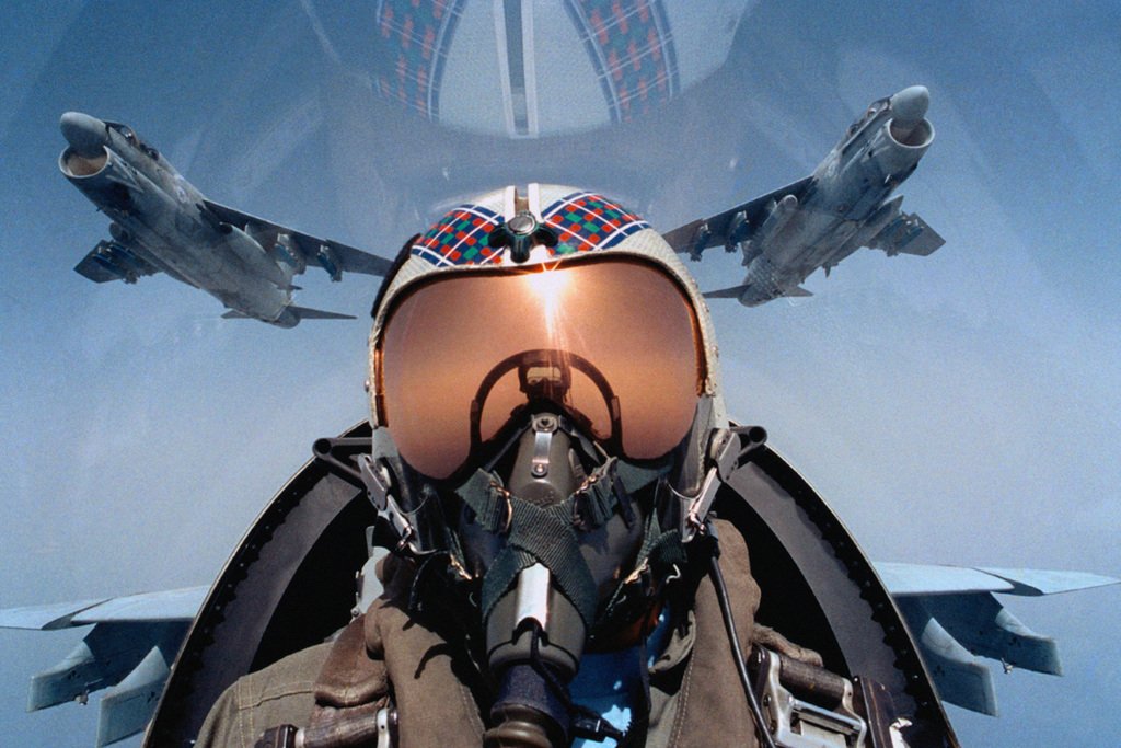 Military Jet Aircraft Pilot In Cockpit Close Up Photo Photograph Cool Wall Decor Art Print Poster 18x12