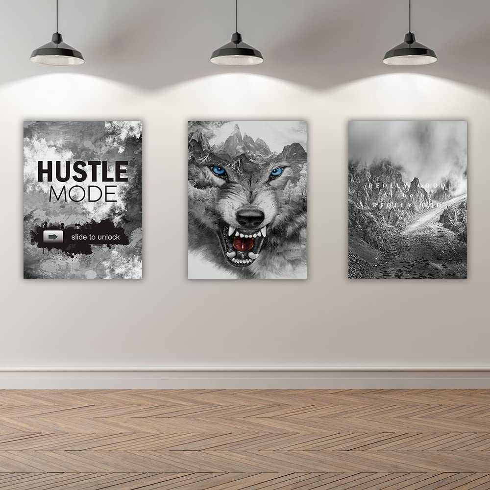 Azrosap 3 Panels Wall Decor Inspirational Canvas Wall Art Motivational Canvas Painting Prints Entrepreneur Quote for Living Room Office Bedroom Home Decor Framed Ready to Hang - 36”Wx16”H