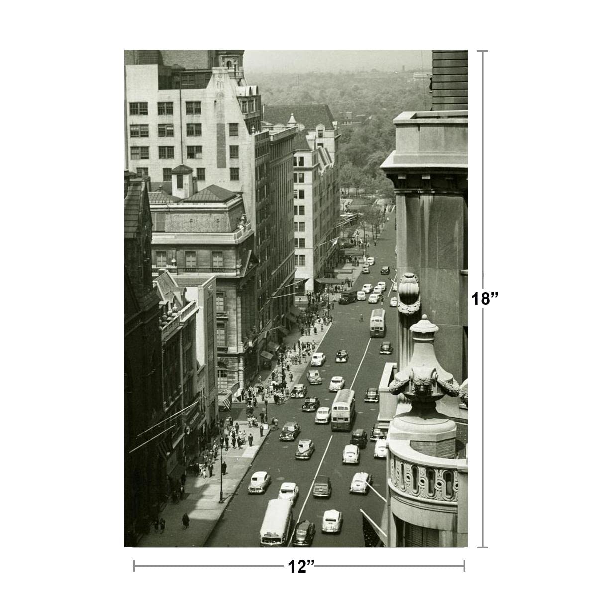 Fifth Avenue New York City NYC B&W Archival Photo Photograph Cool Wall Decor Art Print Poster 12x18